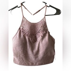 SO Ribbed Crocheted Cami With Bra Size XXL Juniors Stretch Women New